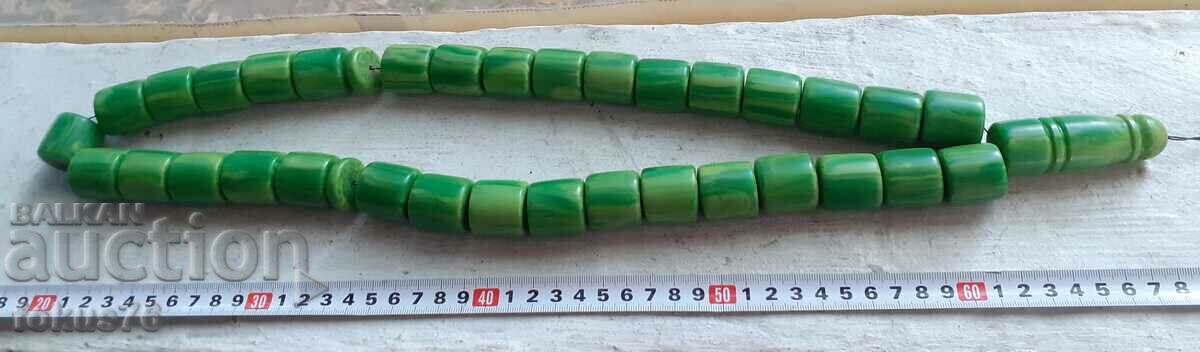 Huge rosary of cataline 33 beads + pop green with damars