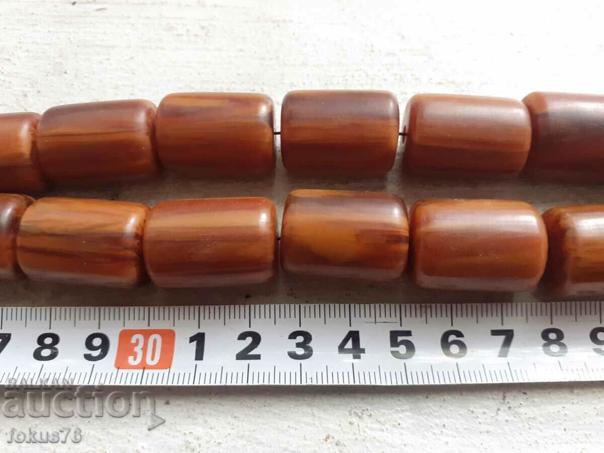 Παράδοση Τεράστιο κομπολόι καταλίνης 33 χάντρες + ποπ με νταμάρια