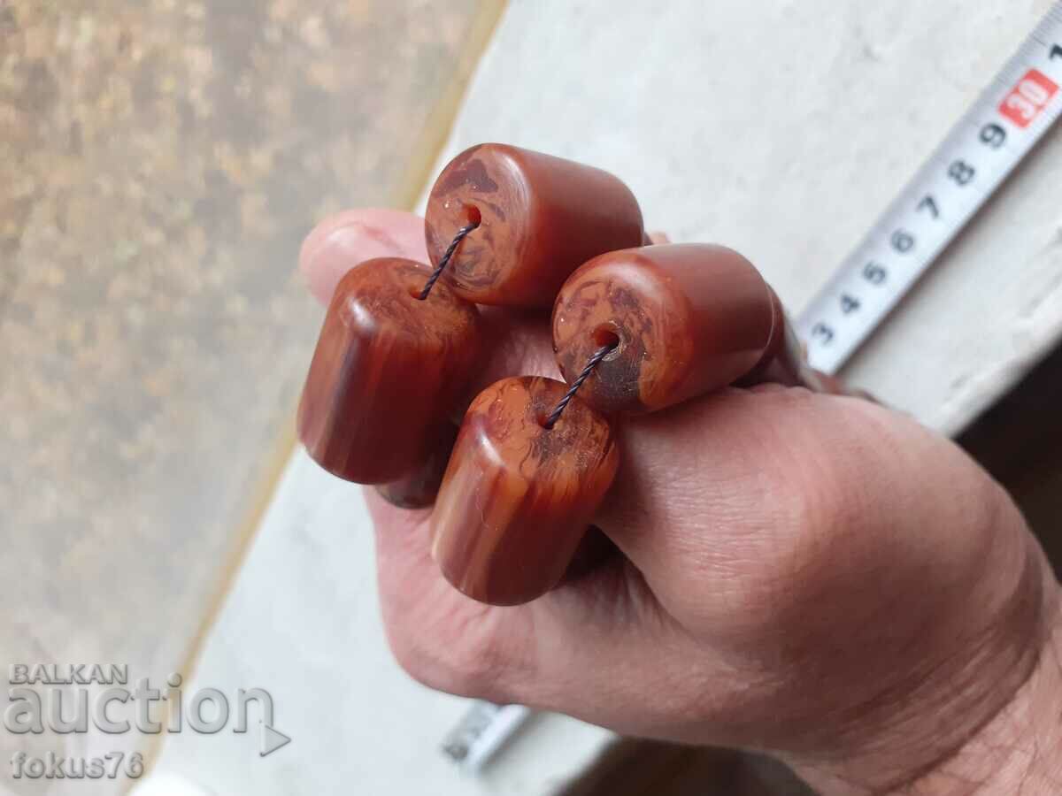 Τεράστιο κομπολόι καταλίνης 33 χάντρες + ποπ με νταμάρια - 5