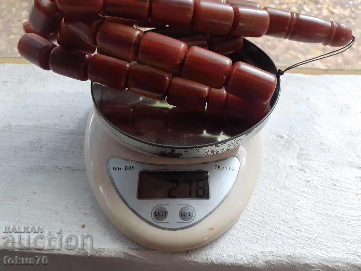 Τεράστιο κομπολόι καταλίνης 33 χάντρες + ποπ με νταμάρια - 7