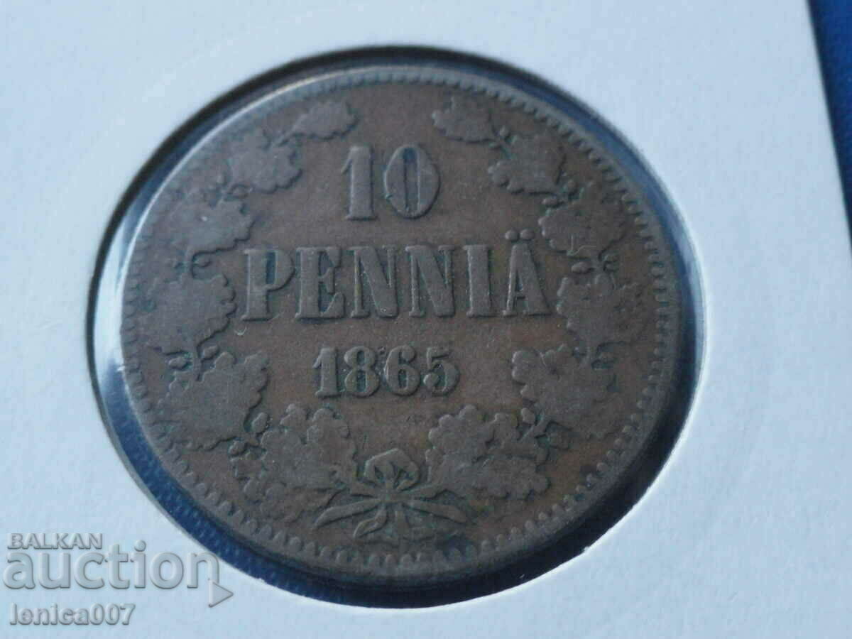 Русия (Финландия) 1865г. - 10 пення - 5 Русия (Финландия) 1865г. - 10 пення - 5