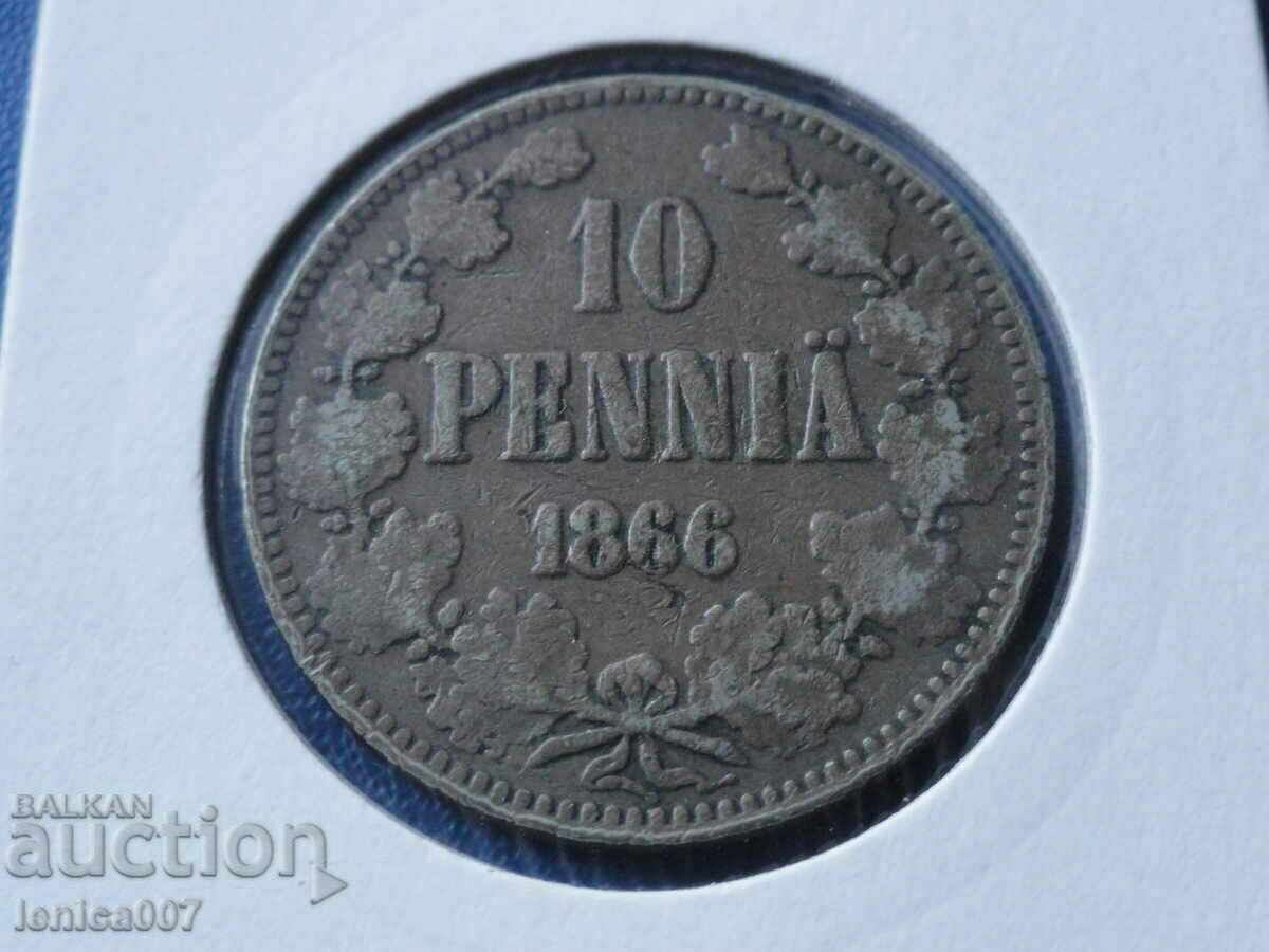 Russia (Finland) 1866 - 10 pennies