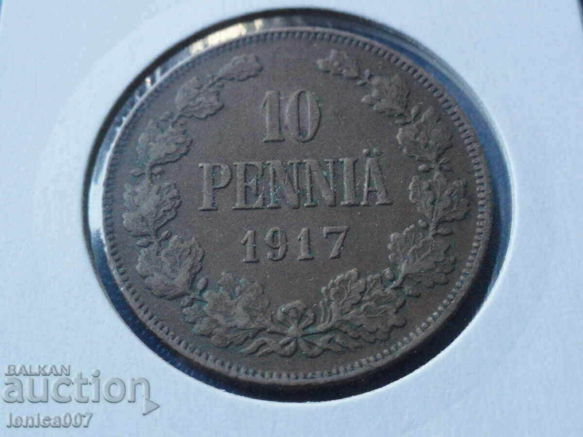 Русия (за Финландия) 1917г. - 10 пення (Монограм) R - 5 Русия (за Финландия) 1917г. - 10 пення (Монограм) R - 5