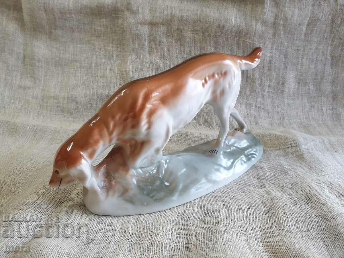 Auction  Porcelain dog figure