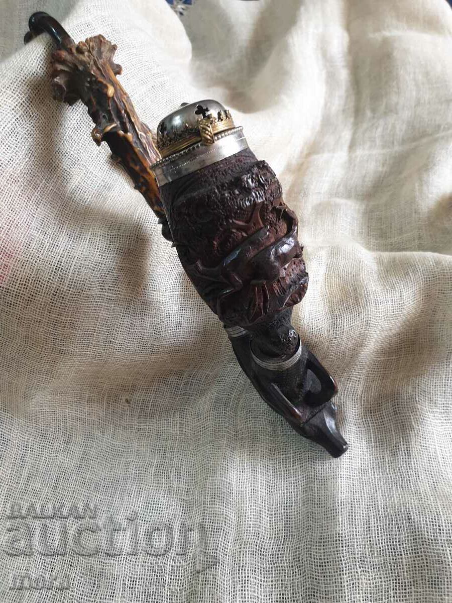 A large beautiful pipe - richly inlaid - 7 A large beautiful pipe - richly inlaid - 7