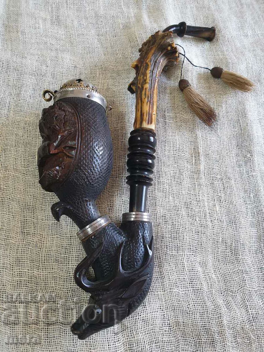 A large beautiful pipe - richly inlaid