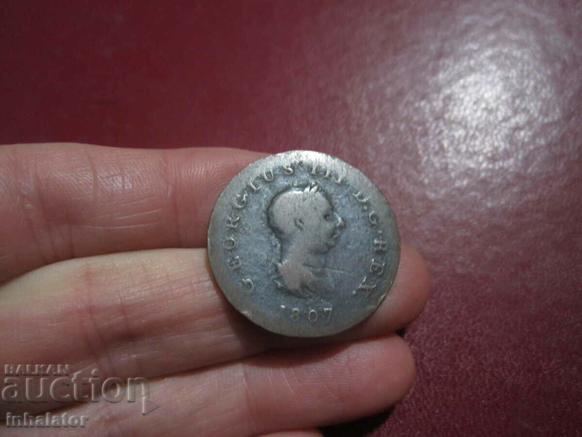 1807 1/2 penny George al 3-lea
