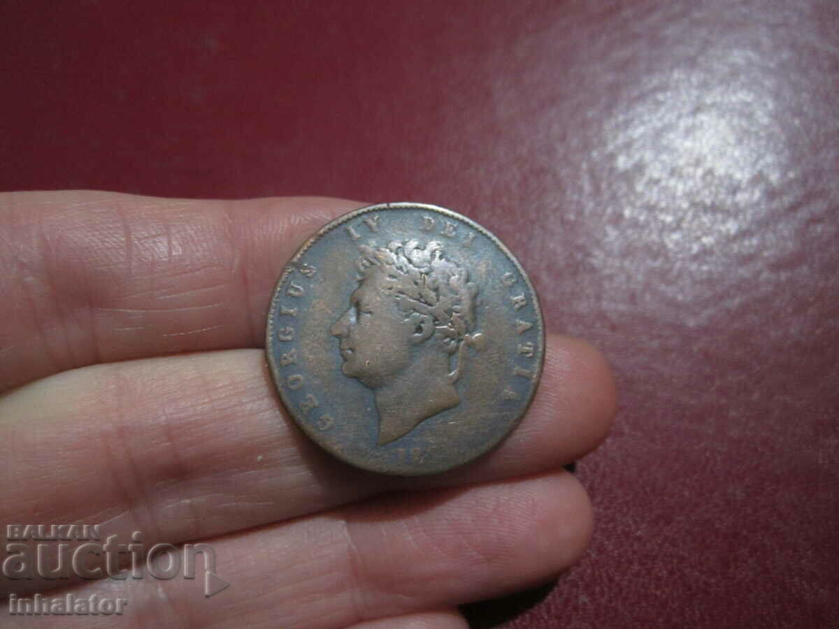 1826 1/2 penny George al 4-lea