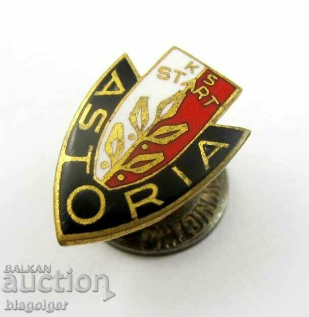 OLD SOCCER BADGE-START ASTORIA POLAND-ENAMEL-SCREW with price 12.50 BGN | € 6.39 OLD SOCCER BADGE-START ASTORIA POLAND-ENAMEL-SCREW with price 12.50 BGN | € 6.39