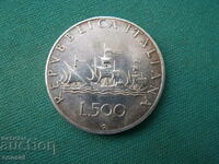 Италия 500 лири 1966 Сребро
