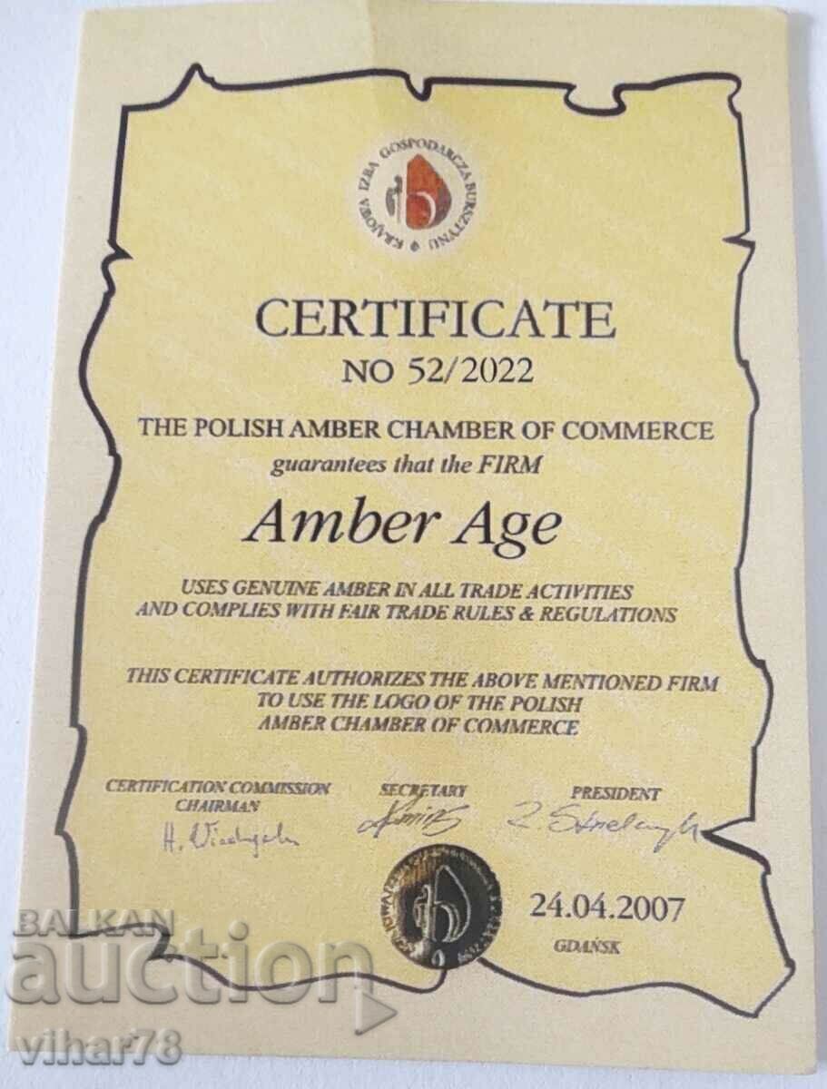 SILVER MEDALLION WITH AMBER - 7 SILVER MEDALLION WITH AMBER - 7