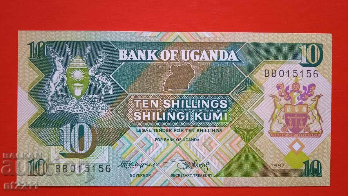 Банкнота  10 шилинга Уганда