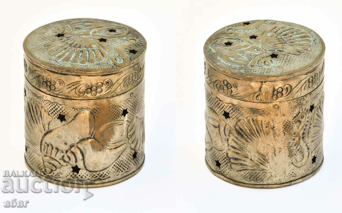 Παράδοση Επάργυρο μπρούτζινο κουτί με ναυτικά μοτίβα