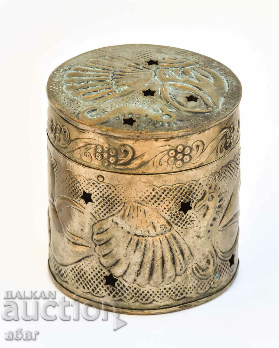 Silver-plated bronze box with nautical motifs