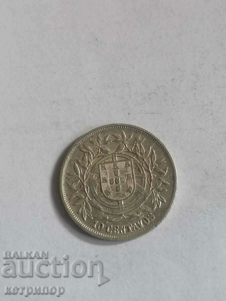 10 centavos Portugal 1915 Silver