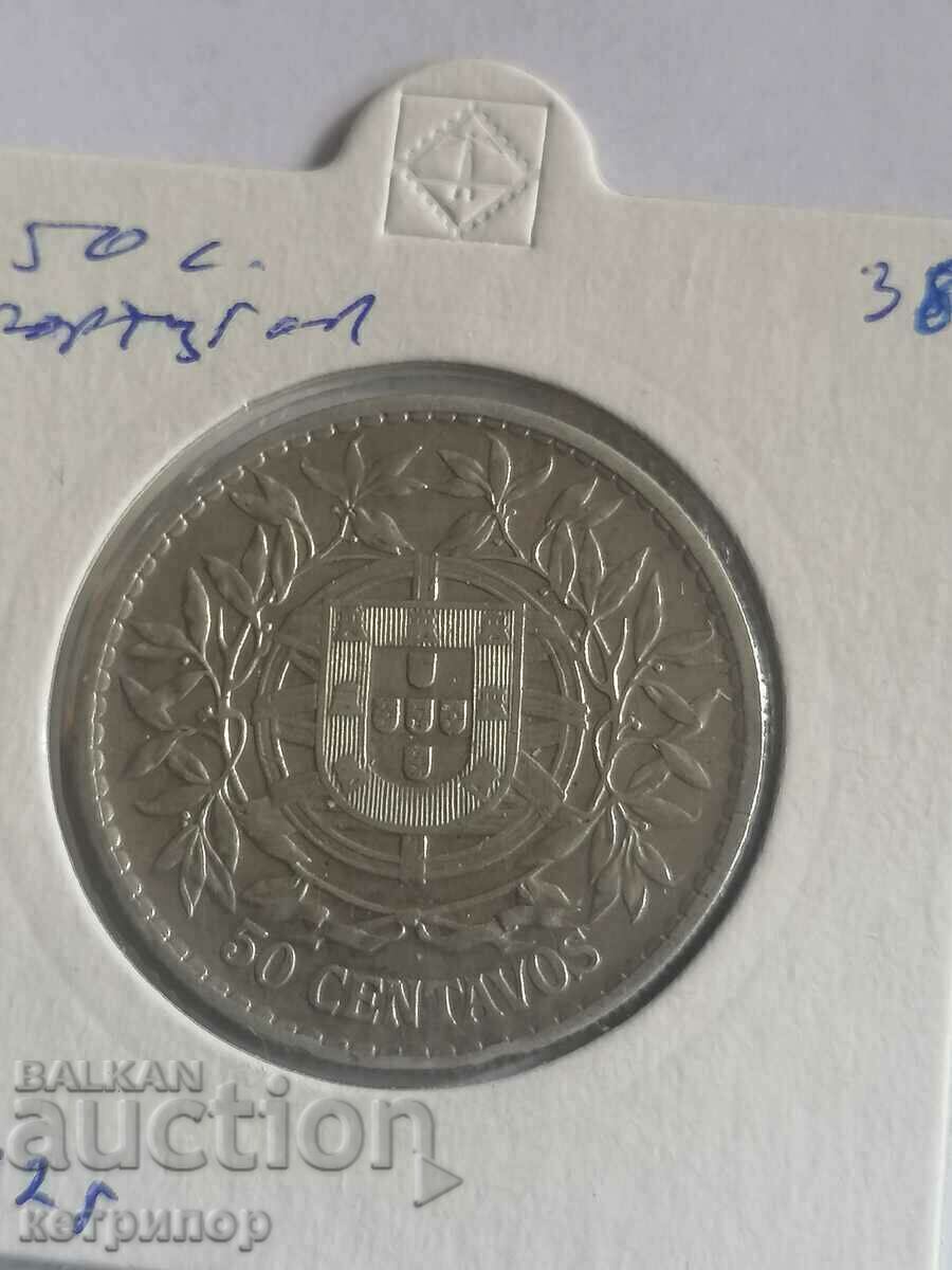 50 centavos Πορτογαλία 1912 Ασημένιο 50 centavos Πορτογαλία 1912 Ασημένιο