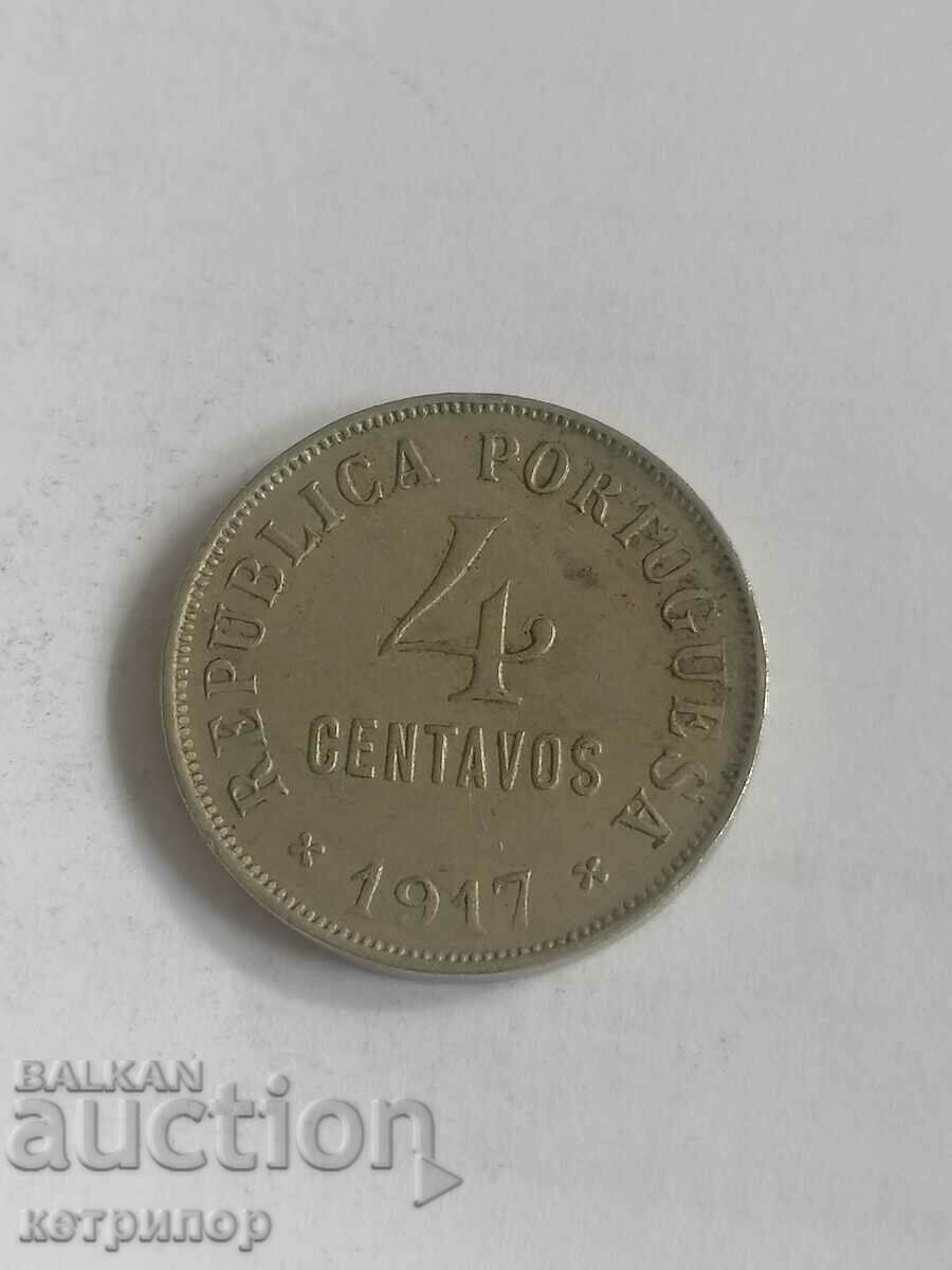 4 сентаво Португалия 1917 г.