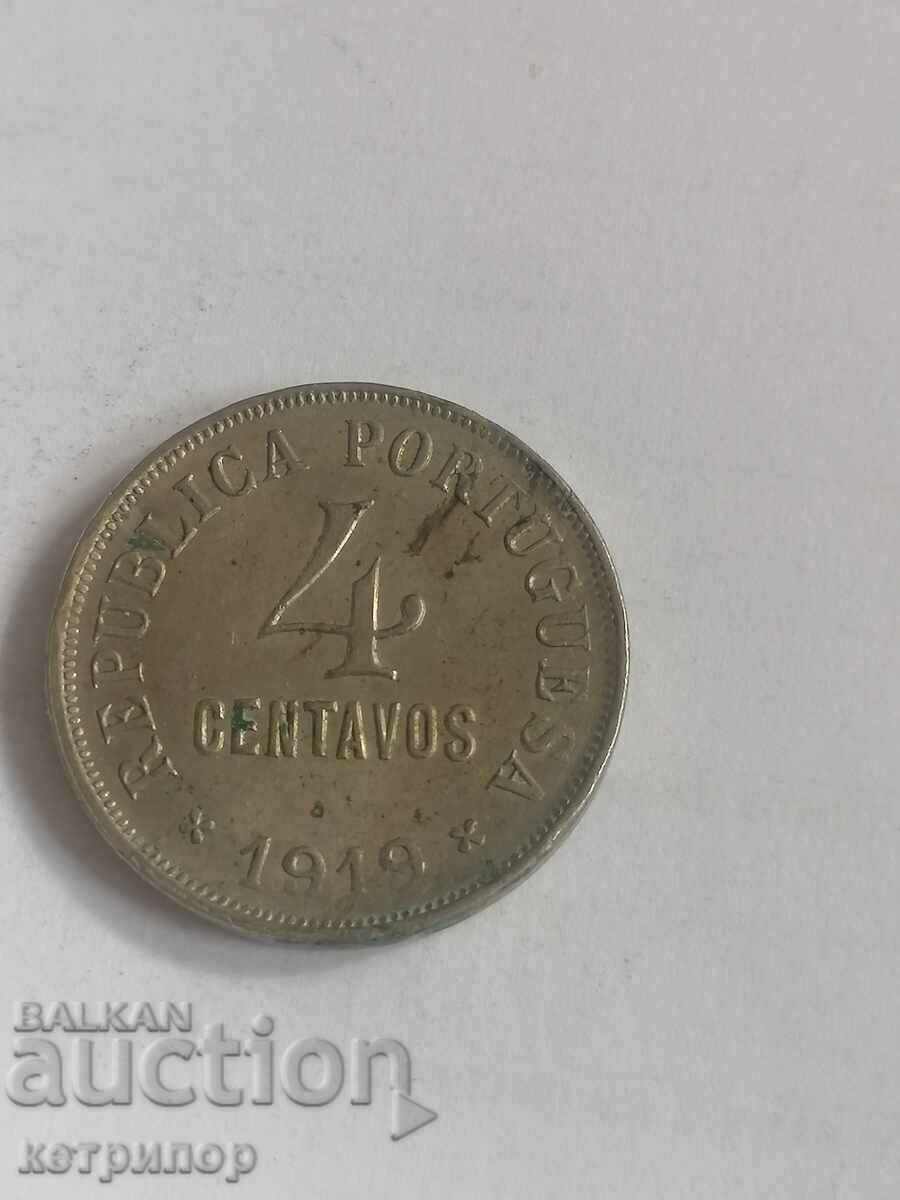 4 сентаво Португалия 1919 г.