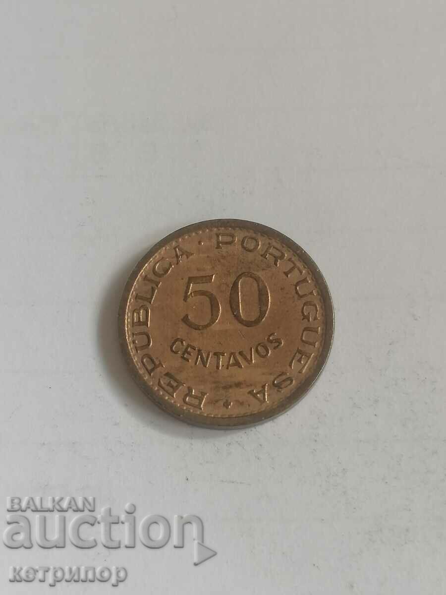 50 centavo Guineea Portugheză 1952
