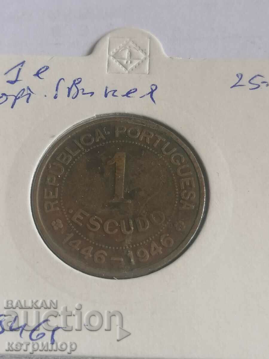 1 Escudo Πορτογαλική Γουινέα 1946