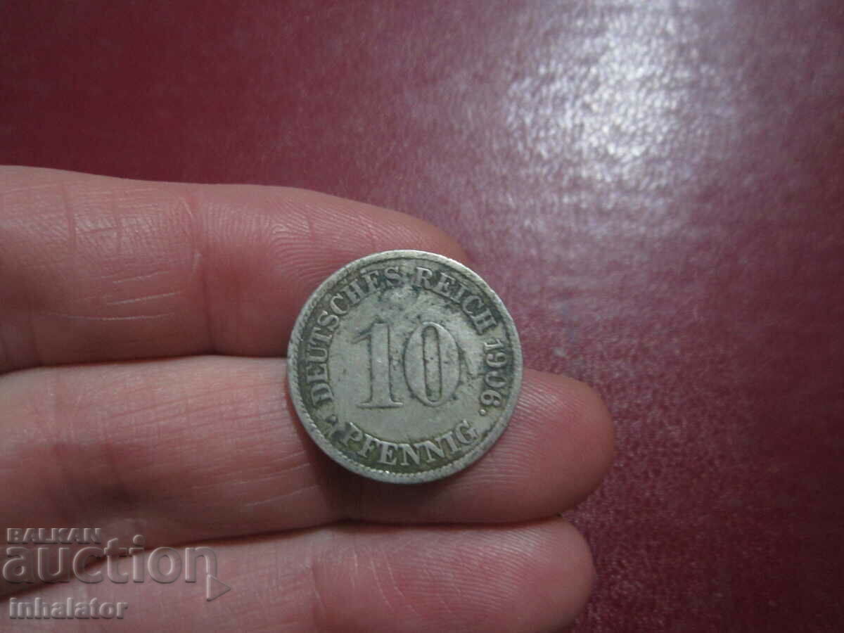 1906 10 pfennig letter G - Germany