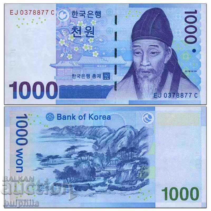 Южна Корея 1000 вона 2007, неупотребявана