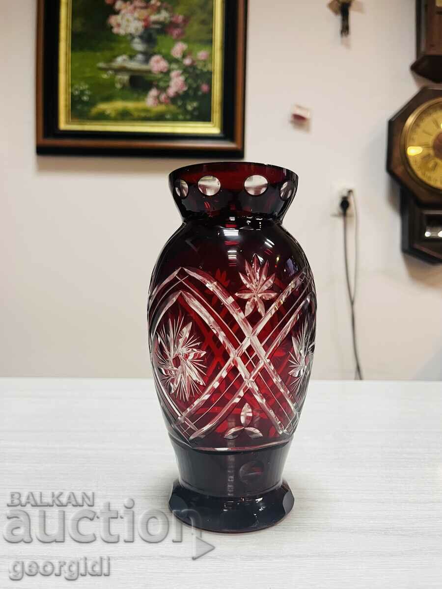 Vaza de cristal "Boemia". #2855