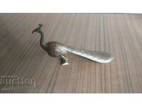 BRONZE FIGURE STATUETTE - PEACOCK