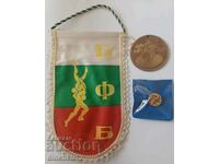 Old flag plaque and BBF badge. Bulgarian Wrestling Federation