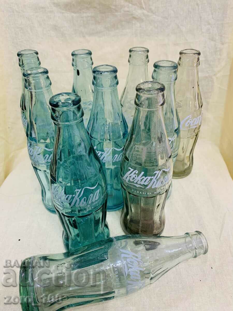 Μπουκάλια Coca Cola δεκαετίας 70-80, 10 τεμάχια