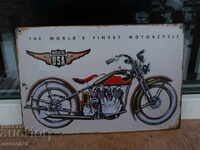 Metal plate motor Harley Daviewood Harley Davidson retro