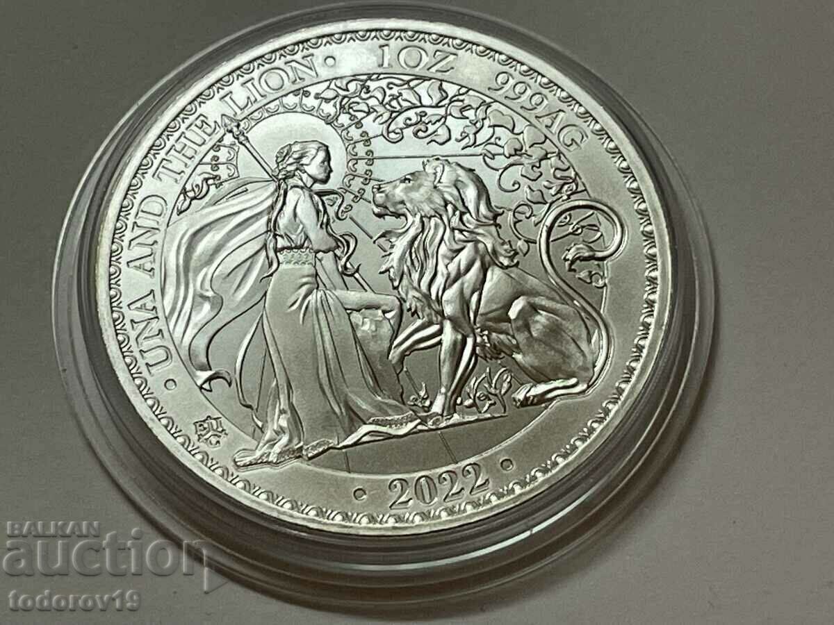 Auction 1 oz Silver Una and the Lion - ost. St. Elena 2022 Auction 1 oz Silver Una and the Lion - ost. St. Elena 2022