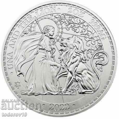 1 oz Silver Una and the Lion - ost. St. Elena 2022 1 oz Silver Una and the Lion - ost. St. Elena 2022