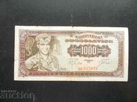 IUGOSLAVIA, 1000 de dinari, 1963