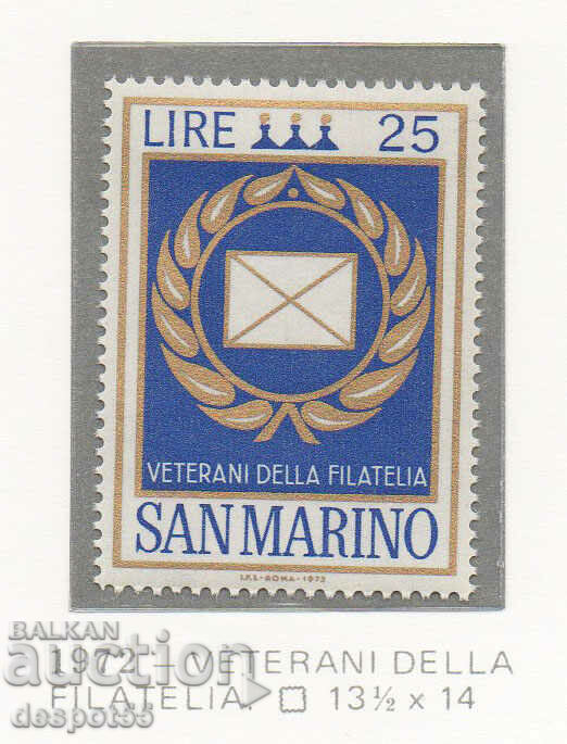 1972. Сан Марино. Почитане на ветераните от филателията.