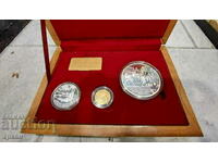 комплект  монети Христо Стоичков ..златна и две сребърни1996