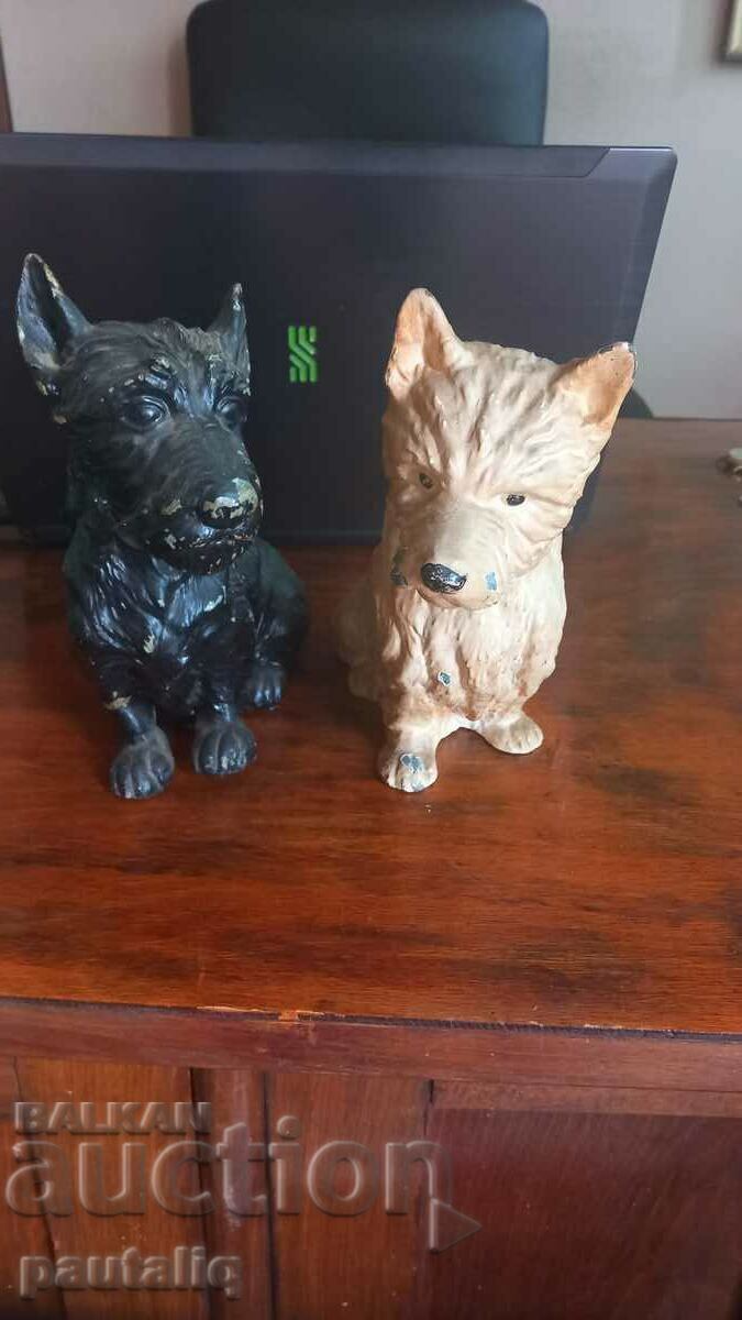 LOT OF HUNTING DOG METAL STATUETTE LOT OF HUNTING DOG METAL STATUETTE