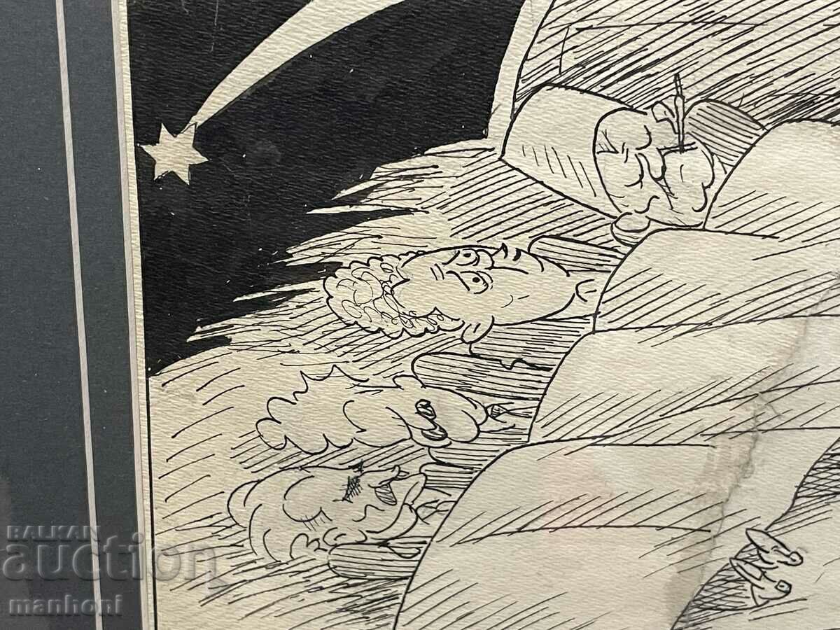 1566 Alexander Bozhinov ink drawing signed 1935. P 40/55 with price 850.00 BGN | € 434.60 1566 Alexander Bozhinov ink drawing signed 1935. P 40/55 with price 850.00 BGN | € 434.60