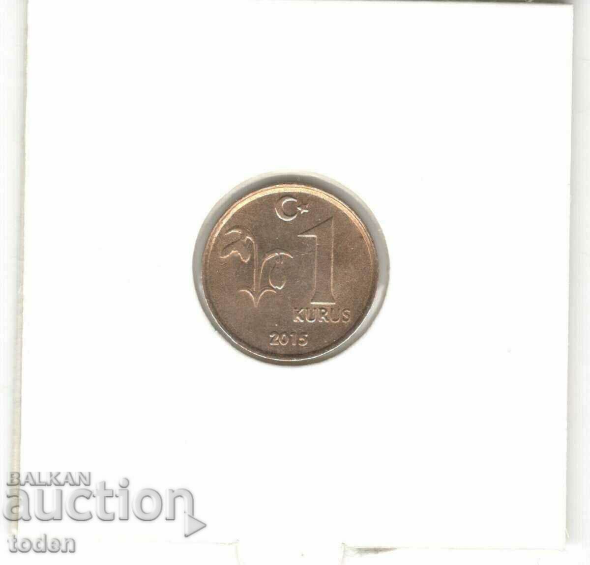 Auction  Turkey-1 Kuruş-2015-KM# 1239