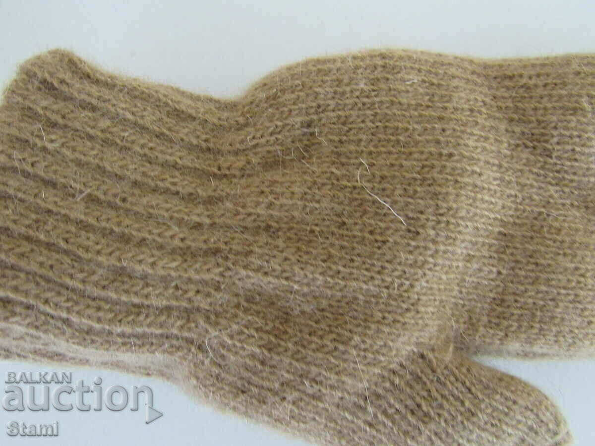 Machine-Knitted Camel One-Finger Kid's Gloves, - 5 Machine-Knitted Camel One-Finger Kid's Gloves, - 5