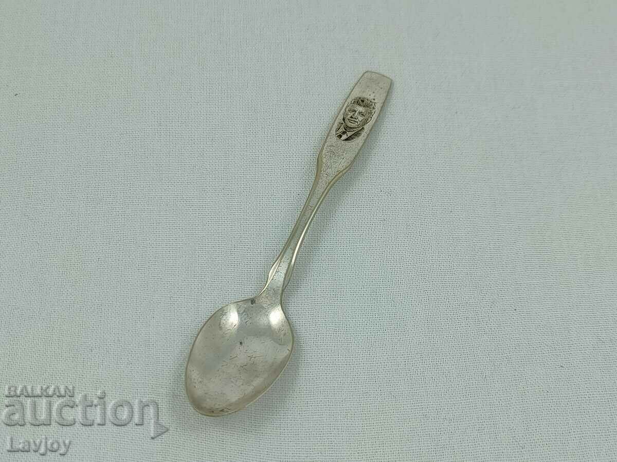 Auction  Old John Kennedy silver plated spoon