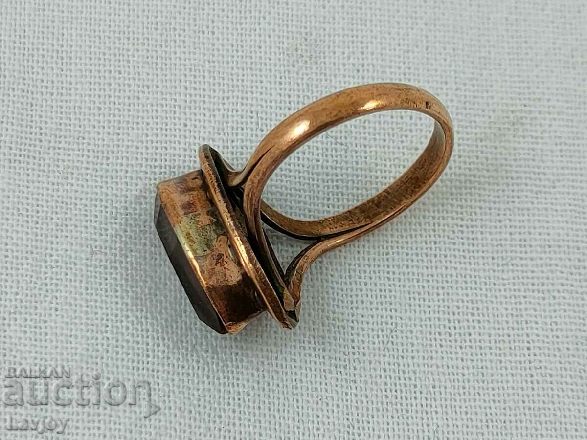 Old gold-plated ring with a violet-colored stone with price 30.00 BGN | € 15.34 Old gold-plated ring with a violet-colored stone with price 30.00 BGN | € 15.34