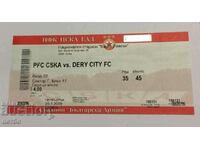 Football ticket CSKA-Derry City 2009 LE