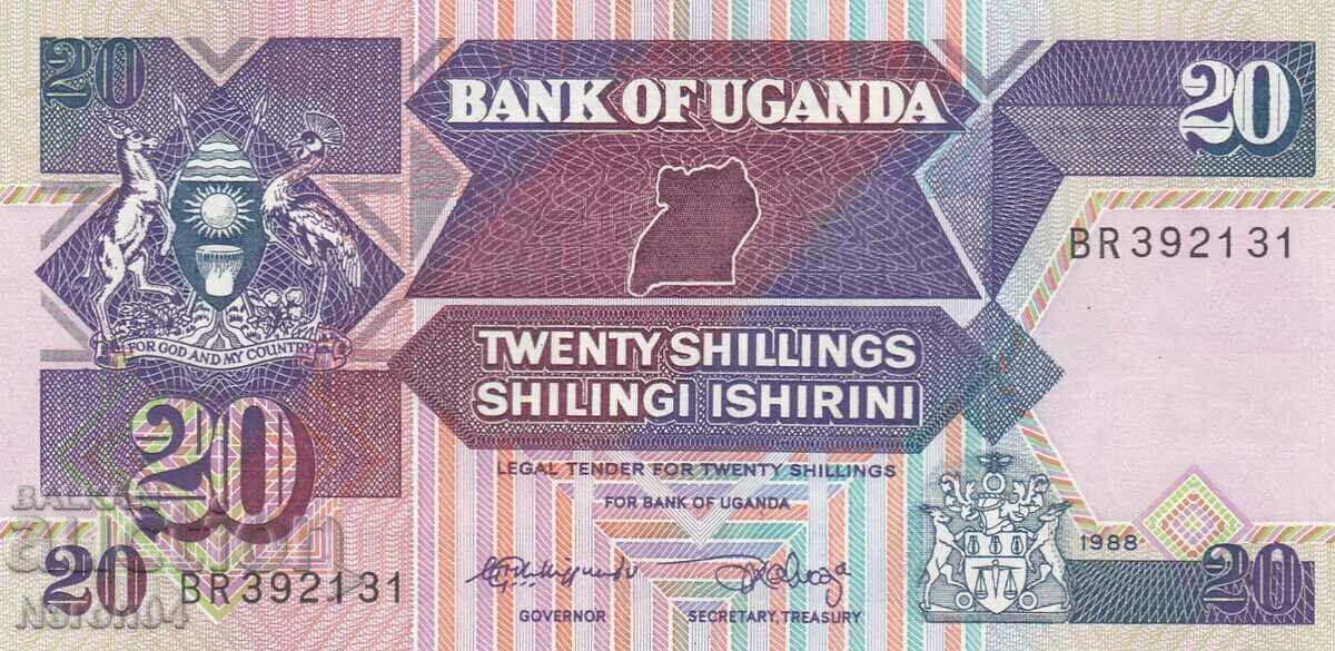 20 shillings 1988, Uganda