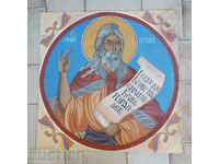 LARGE PAINTED ICON OF THE HOLY PROPHET ELIJAH THICK CARDBOARD