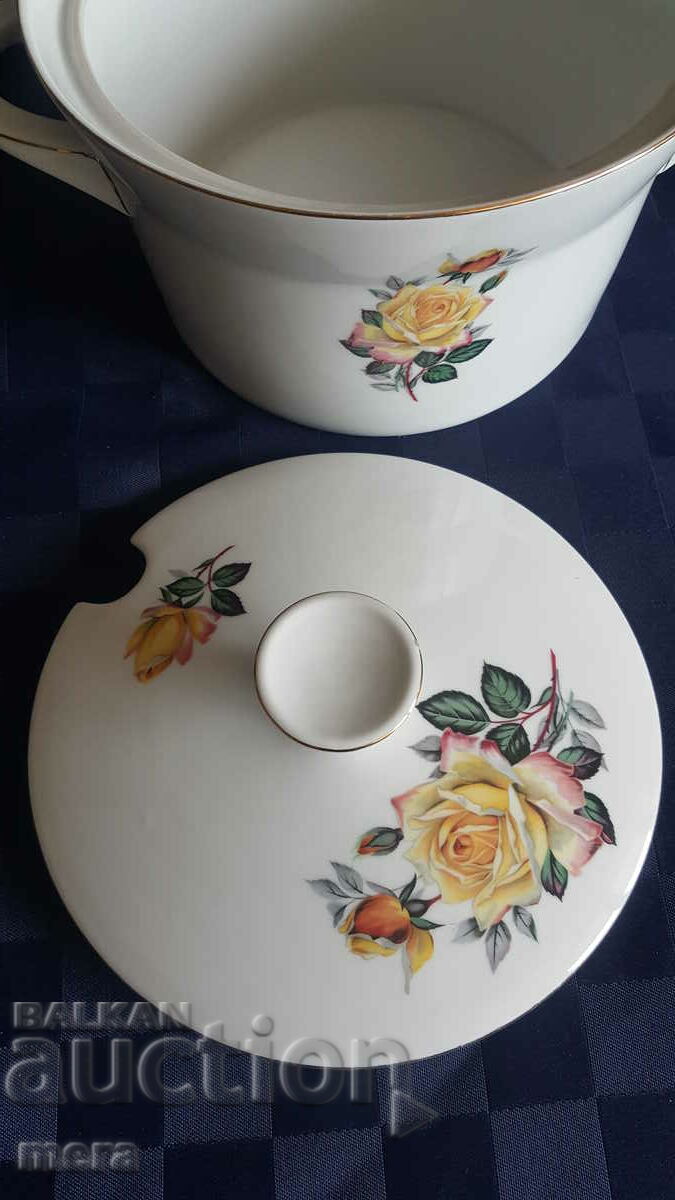 Porcelain large soup bowl Bavarian rose - 6 Porcelain large soup bowl Bavarian rose - 6