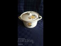 Porcelain large soup bowl Bavarian rose