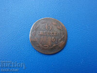 XIII (16) Nassau 6 Kreuzer 1826 Argint Rare