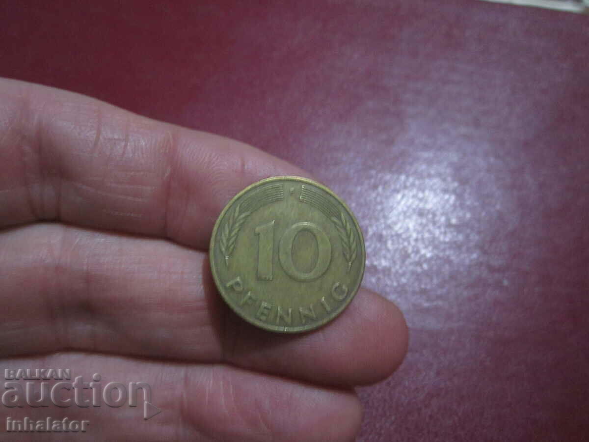 1988 10 pfennig litera F