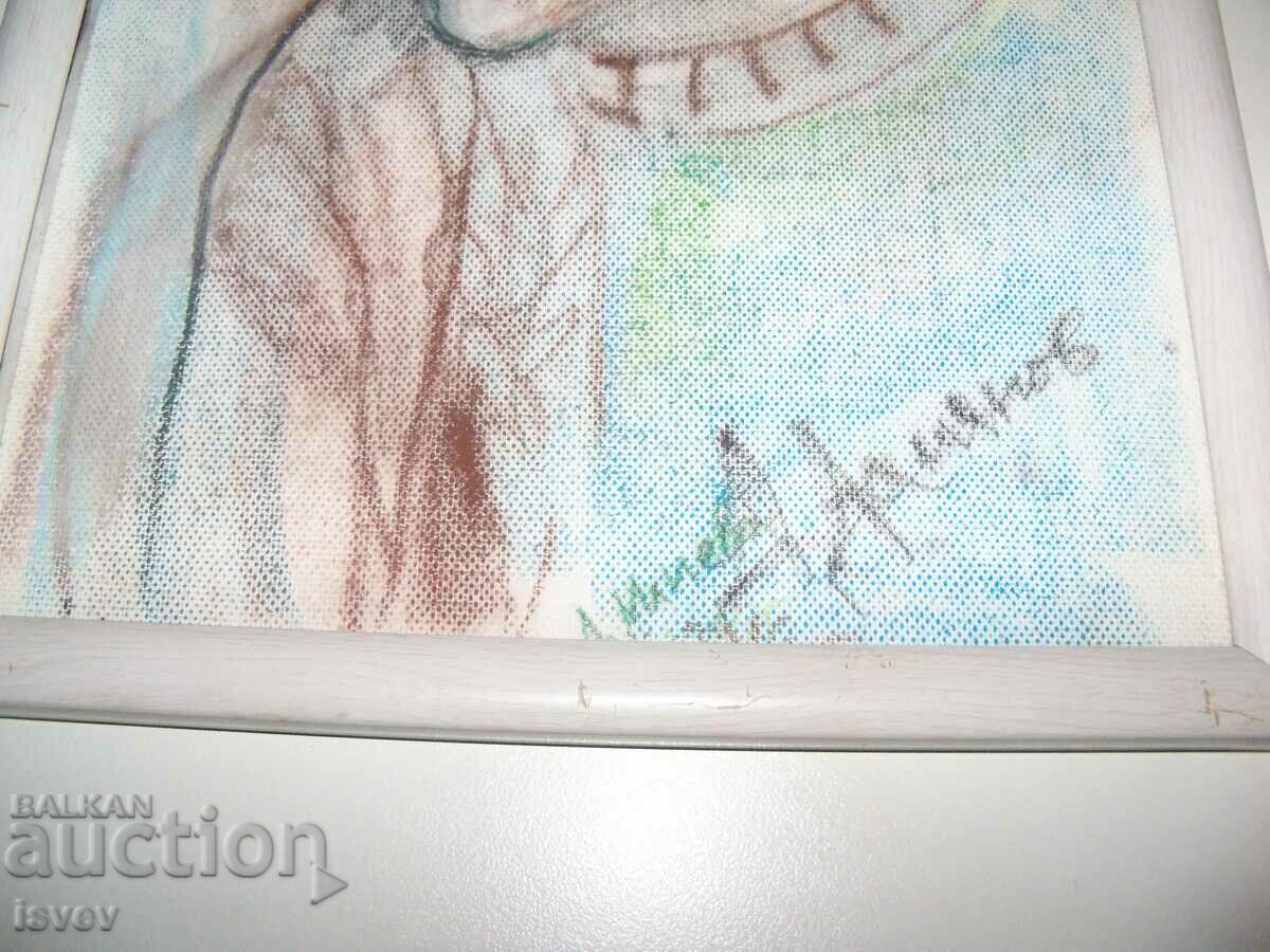 Auction Portrait of poet Damian Damyanov, artist Desislava Ilieva Auction Portrait of poet Damian Damyanov, artist Desislava Ilieva